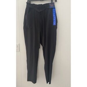MODERN AMBITION Womens Tie Waist Pants Black Size Large Tapered Pockets NWT